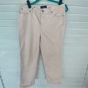 Talbots flawless five pocket pale pink denim crop jeans size 8